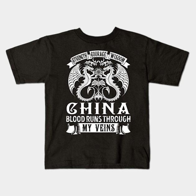 CHINA Kids T-Shirt by Kallamor